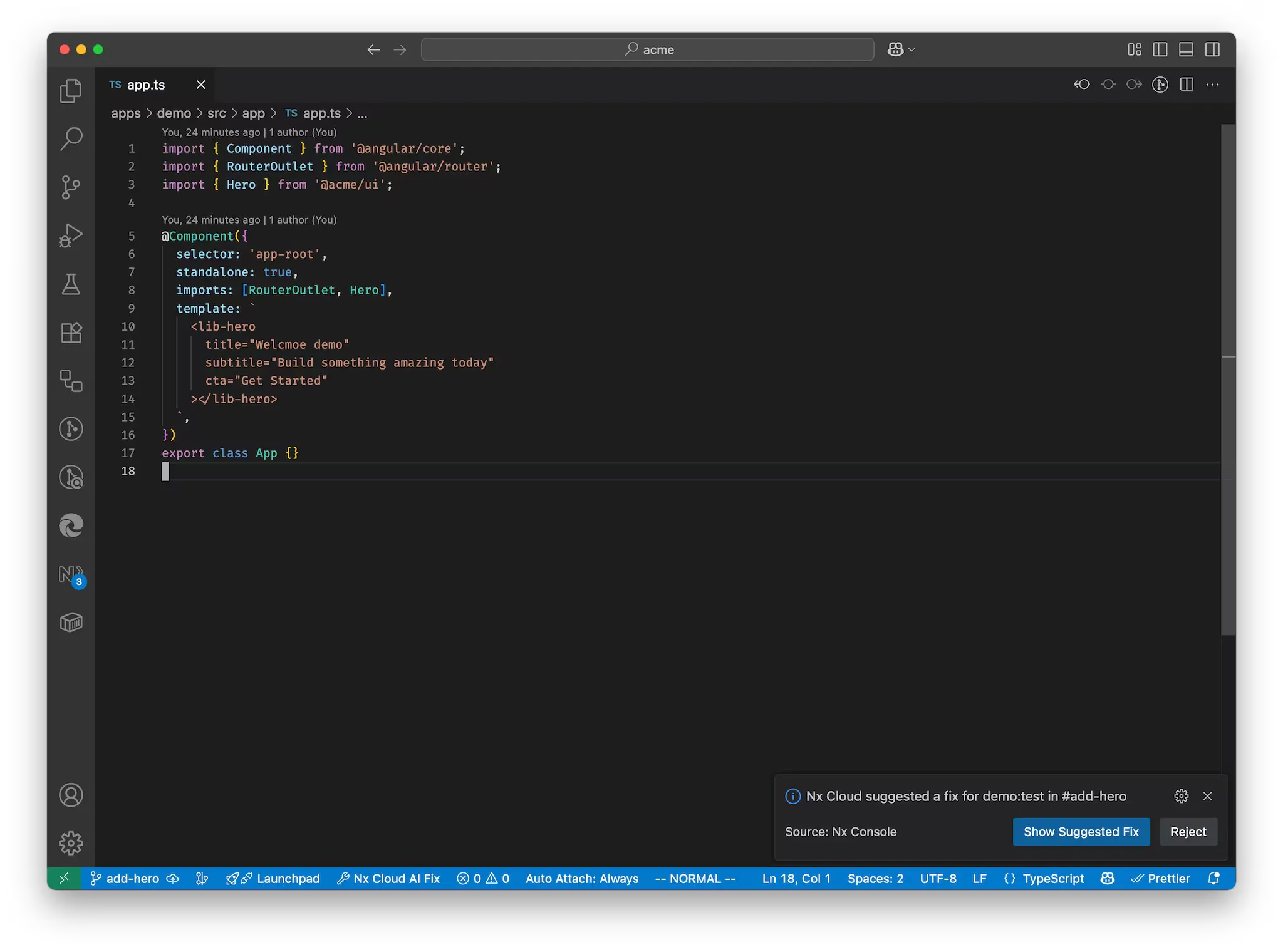 Nx Console with failure notification