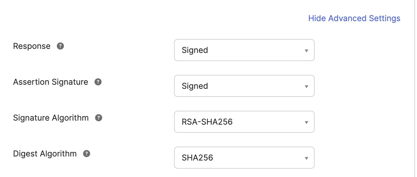 Okta Advanced Configuration