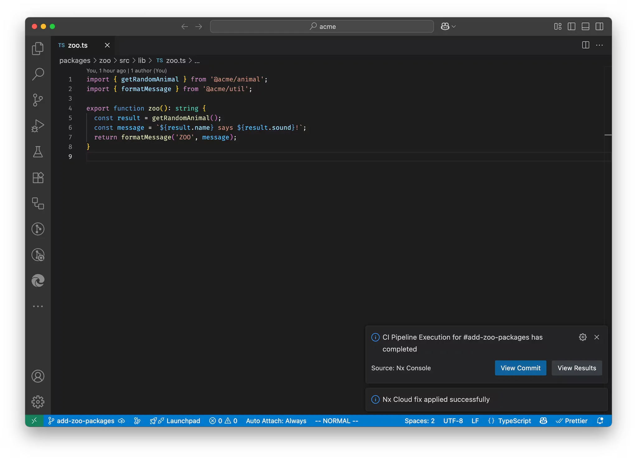 Notication of successful run